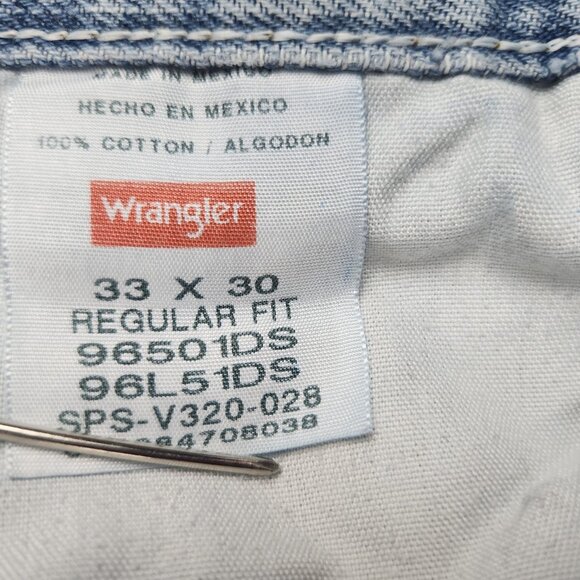Wrangler Men's Classic 5-Pocket Regular Fit Faded Cotton Jeans Size 33x30 Cowboy - Picture 7 of 13